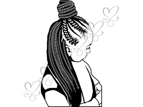 Black Woman Svg Braids Dreads Hairstyle Beauty Salon Logo Etsy