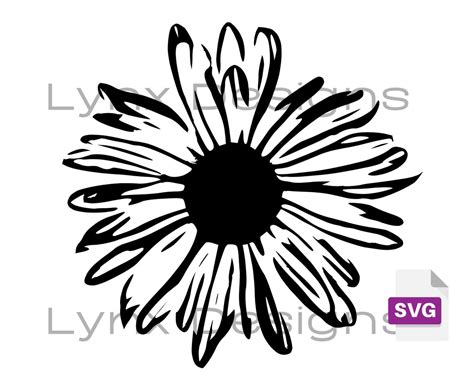 Daisy Svg Daisy Flower Svg Outline Daisy Svg Spring Svg Summer
