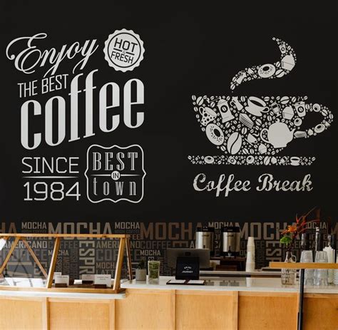 Coffee Mocha Typography Wallpaper Mural • Wallmur®