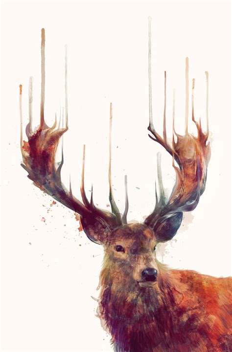Red Deer Painting By Amy Hamilton
