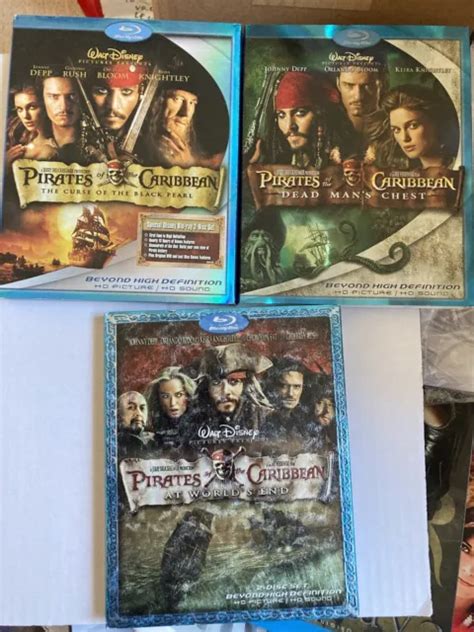 Pirates Of The Caribbean Trilogy Blu Ray Disc Set Movies Slip Picclick