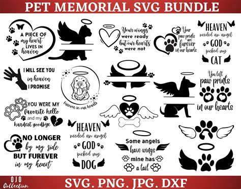 Pet Memorial Svg Bundle Dog Memorial Svg Pet Loss Svg Cat Memorial