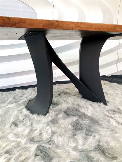 Customers' projects | steel table legs by symmetry. Metal Table Legs & furniture Base for Live Edge Top, River ...