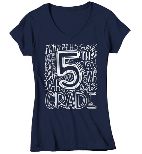 Womens Fifth Grade Teacher T Shirt 5th Grade Typography T Etsy
