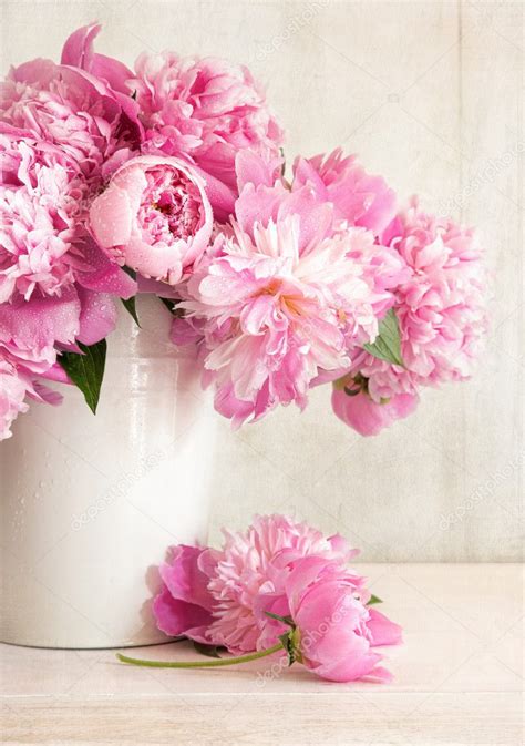Pink Peonies In Vase Stock Photo By ©sandralise 9990739