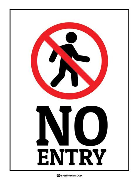 No Entry Sign Pdf Print Ready Free Printable Sign Designs Lettering Design Sign Design