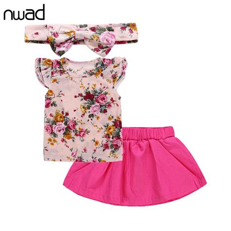 Nwad Baby Girl Summer Clothes Infant Cotton Newborn Girl Set Short