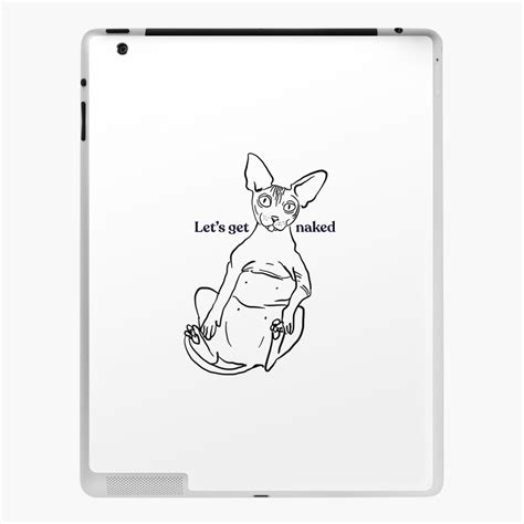let s get naked chubby cute shy sphynx cat line art hairless wrinkly kitty black and