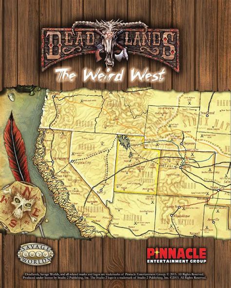 Savage Worlds Rpg Deadlands Map Of The Weird West Bards And Cards