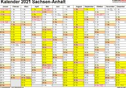 Der ferienkalender bayern 2021 zeigt eine übersicht über alle schulfreien tage im jahr 2021. Kalenderpedia 2021 Sachsen Anhalt