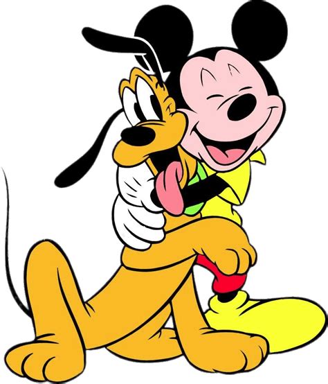 Mickey Mouse And Pluto Hugging Mickey Mouse And His Dog Clipart