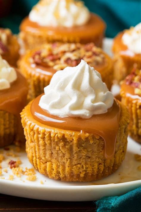 Pumpkin Cheesecake Cupcakes With Salted Caramel Sauce Cooking Classy
