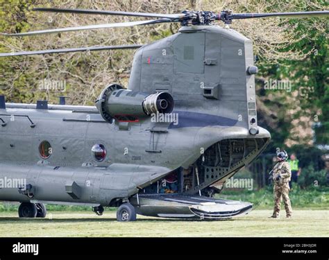 A Raf Chinook Helicopter From Raf Odiham That Landed On The Stray In