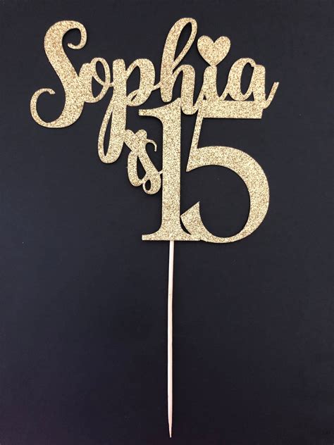 15th Birthday Cake Topper Quinceanera Cake Topper Happy 15th Etsy