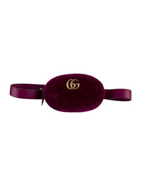 Gucci Gg Marmont Matelasse Velvet Belt Bag Purple Shopstyle