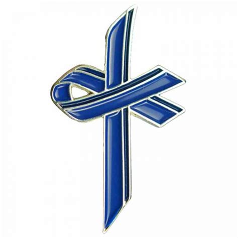 Necklaces Blue Awareness Ribbon Cross Lapel Pin