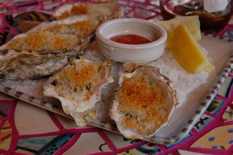 Beautiful baked local oysters at The Saltry in Halibut Cove, Alaska