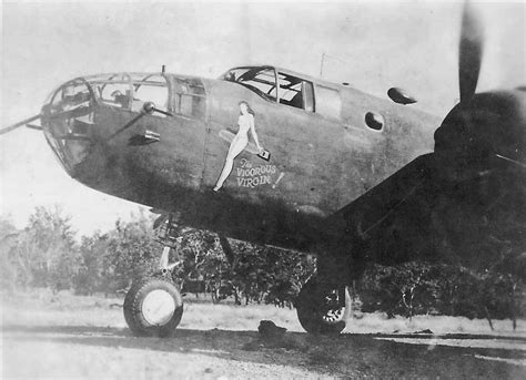 B 25 Mitchell Bomber The Vigorous Virgin Nose Art World War Photos