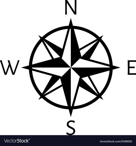 The Compass Icon Navigation Symbol Flat Royalty Free Vector