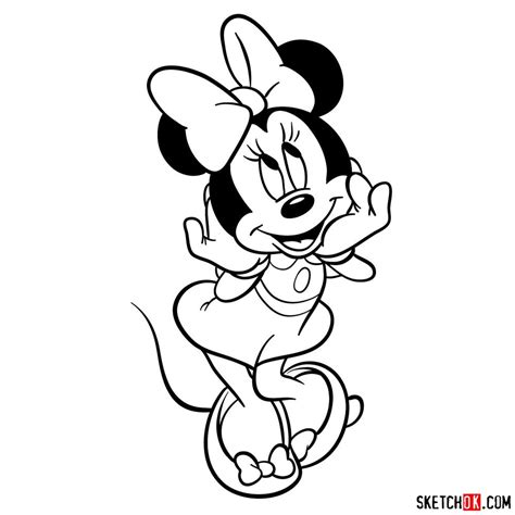 Minnie Mouse Archives Sketchok Easy Drawing Guides