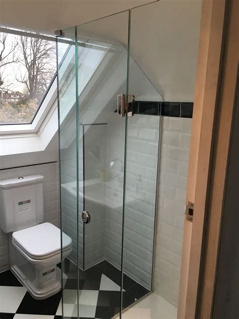 Frameless Loft Shower Enclosure Small Attic Bathroom Frameless