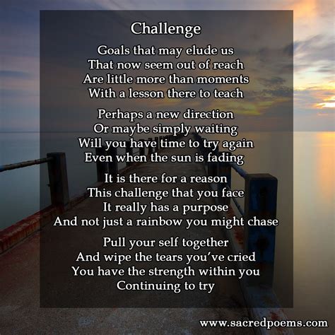 Inspirational Poem About Challenges Inspirational Poems Poems