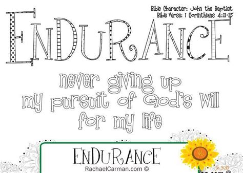 Free coloring sheets to print and download. Character Quality: Endurance | Rachael Carman | Character ...