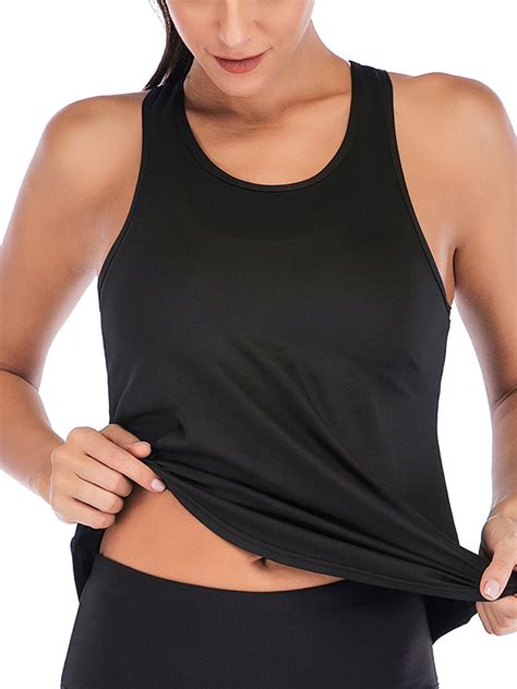 Sayfut Sayfut Womens Tie Back Tanks Tops Cute Flowy Workout Shirts Racerback Yoga Sport Loose