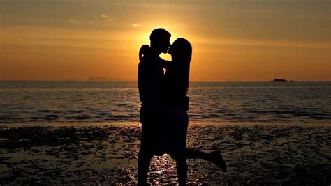 Silhouette Of Young Couple In Stock Footage Video 100 Royalty Free