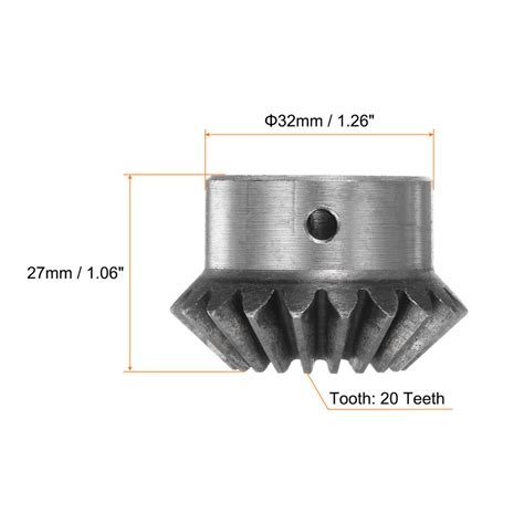 2pcs Bevel Gears 2m 20 Teeth 18mm Hole Tapered Bevel Pinion Gear 6mm
