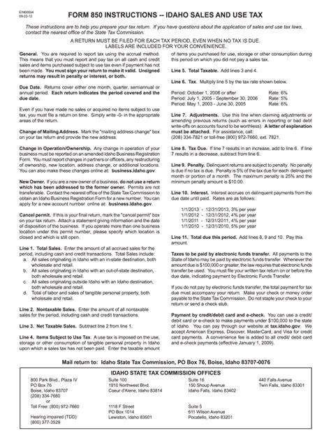 Form 850 Idaho Fill Out And Sign Online Dochub