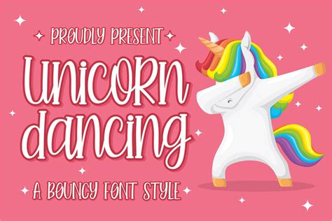 Unicorn Dancing Fonte Por Zainstudio Creative Fabrica
