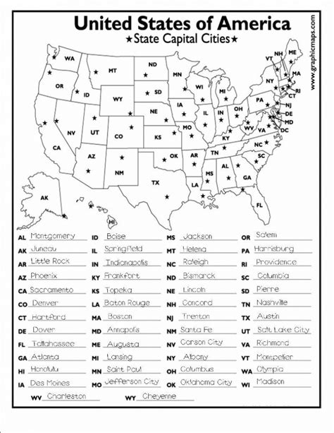 States And Capitals Map Printable Map With State Capitals Is A Great