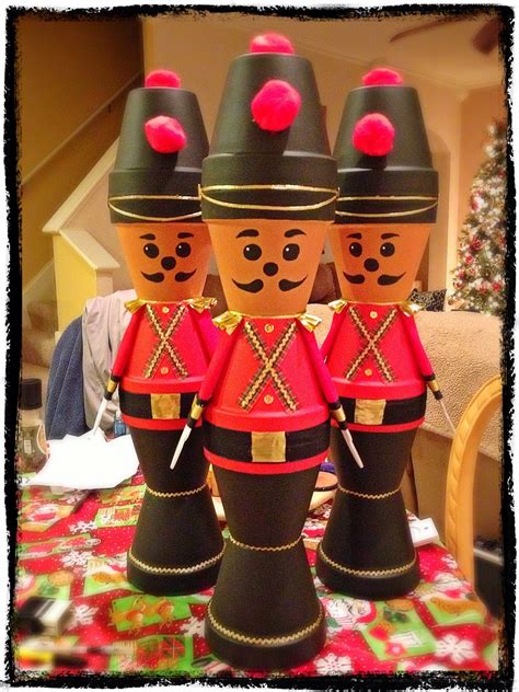 Flower Pot Soldiers Christmas Clay Christmas Pots Christmas Crafts