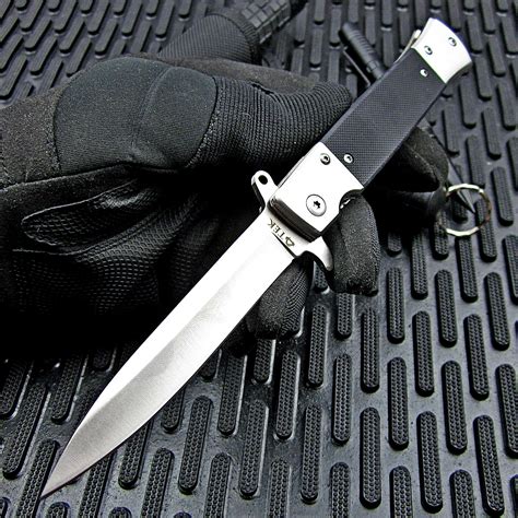 Tactical Stiletto Spring Assisted Open Military Grade G10 Folding