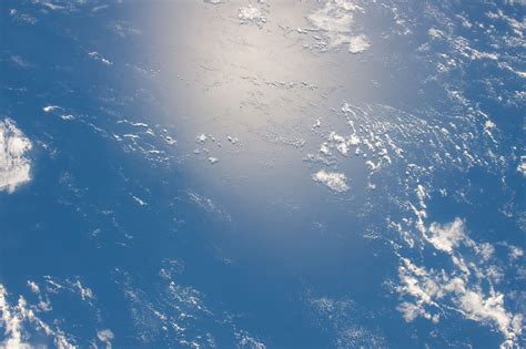 Suns Reflection On Atlantic Ocean Seen From The International Space