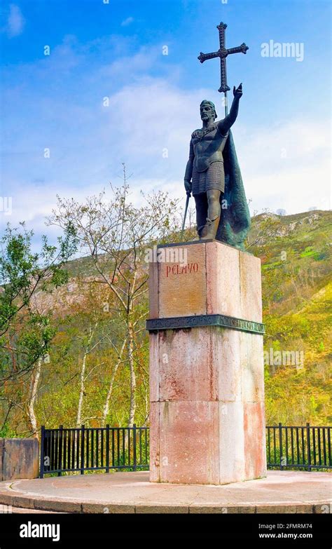 Statue Of Don Pelayo Victor Of Battle At Covadonga And First King Of