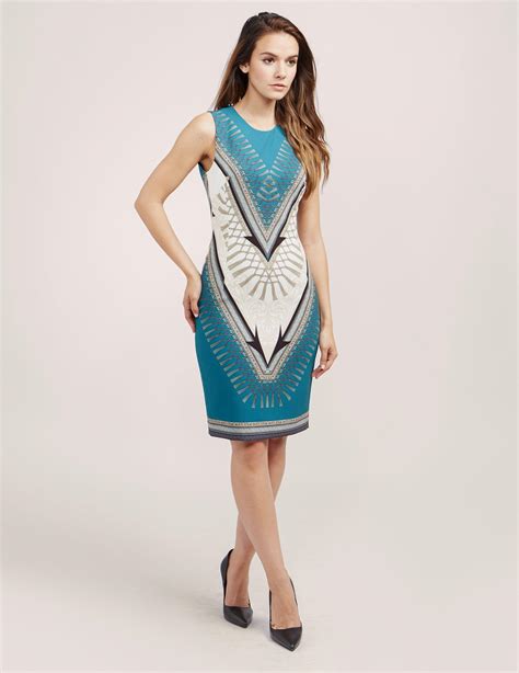 Lyst Versace Print Dress In Blue