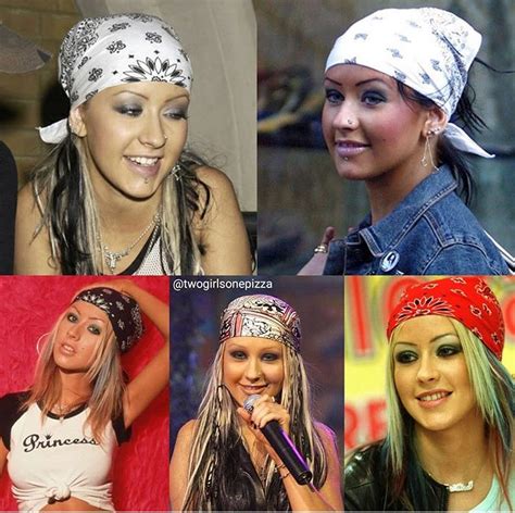 Current Mood Christina Aguilera Wearing A Bandana 90s Makeup Trends Aguilera Bandan