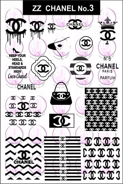 Zz Chanel No3 Stamping Plate Nail Stickers Designs Chanel Tattoo