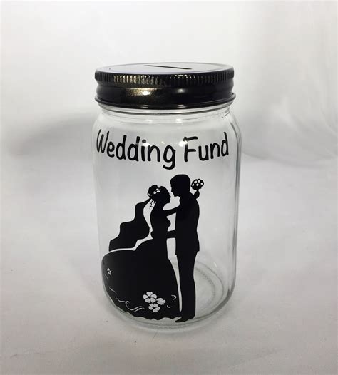 Personalized Mason Jar Wedding Bank - Wedding Fund Bank - Wedding Money