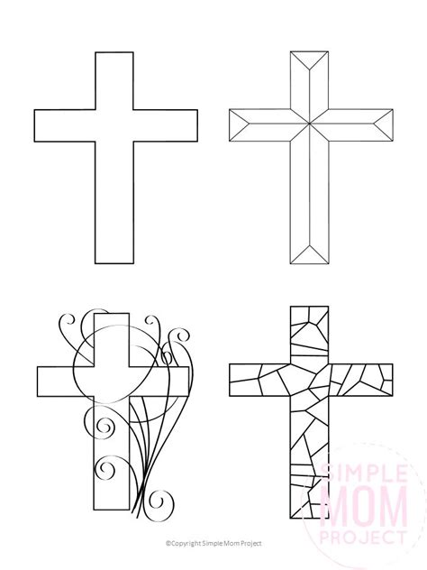 Free Printable Cross Templates And Coloring Sheets In 2020 Easter