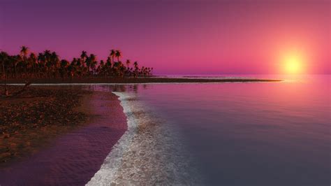 3840x2160 Digital Coastal Beach Sunset 4k Hd 4k Wallpapers Images