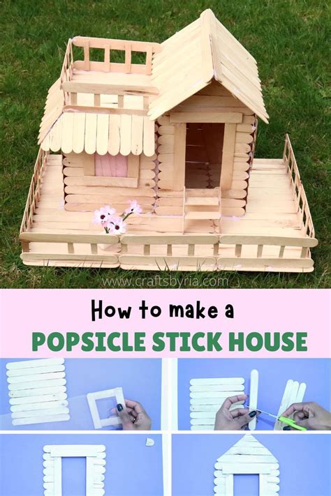 Popsicle Stick House Easy Step By Step Tutorial In 2021 Popsicle