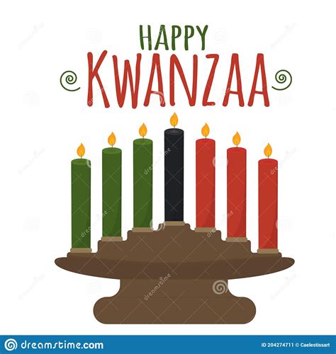 Happy Kwanzaa Greeting Card Candle Holder Kinara With Seven Candles