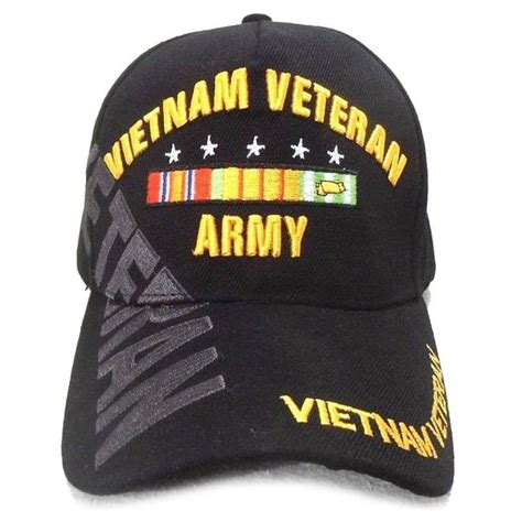 Us Army Vietnam Veteran Hat Black Adjustable Cap