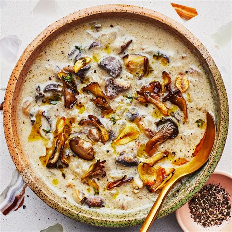 Add the cream and simmer for another 10. Creamy-ish of Mushroom Soup Recipe | Bon Appétit