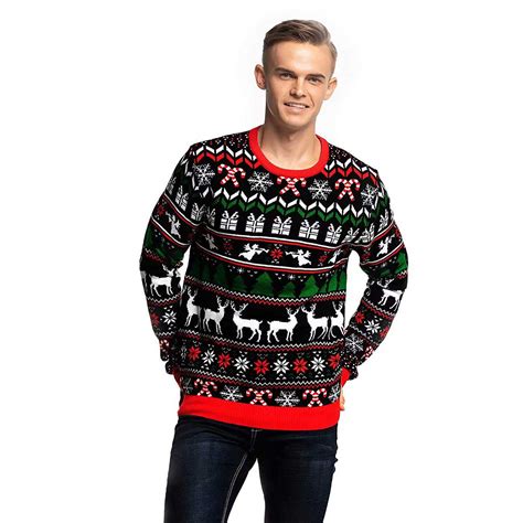 Classic Festive Reindeer Men S Funny Christmas Sweater