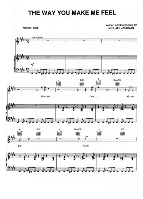 The Way You Make Me Feel Piano Sheet Music Easy Sheet Music