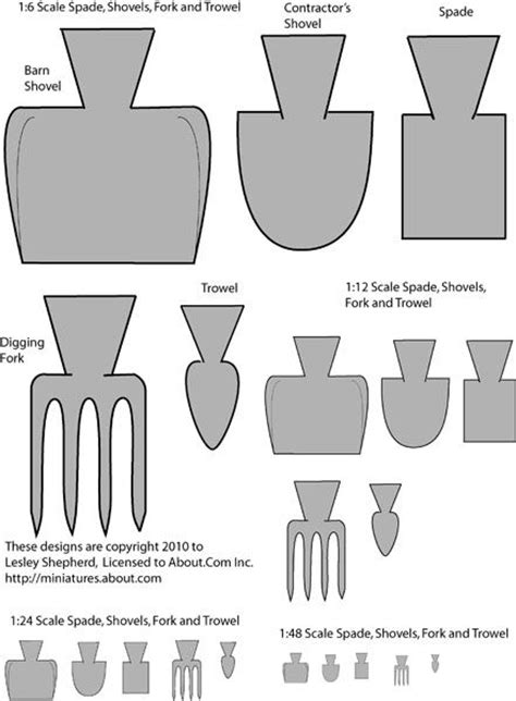 Booklet cover set printer to print this page at 7.55w x 10.36h if you want a booklet cover print onto. Printable Dollhouse Scale Shovels and Garden Tools